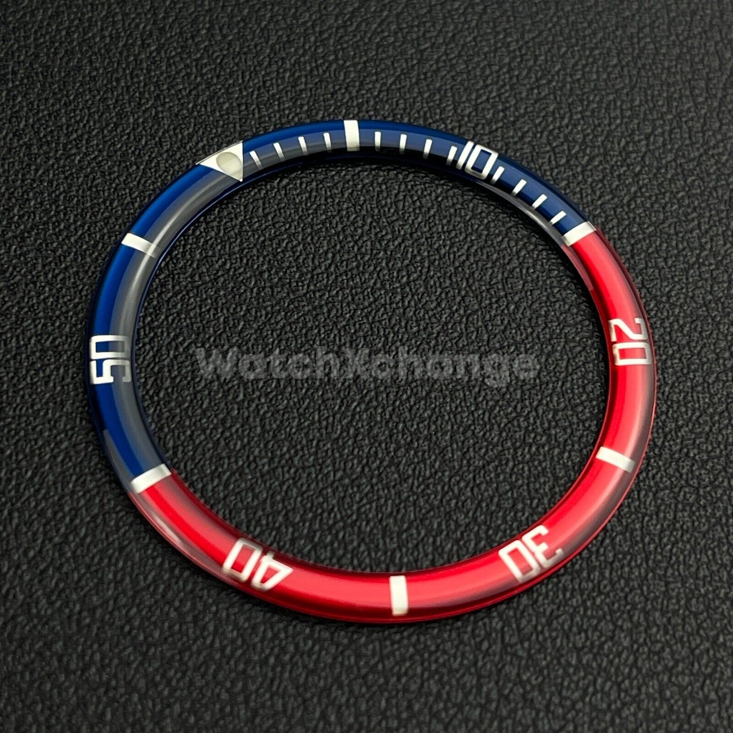 Blue & Red 38mm Flat Resin Bezel Insert For Divers Watch Seiko Mod SKX SRPD