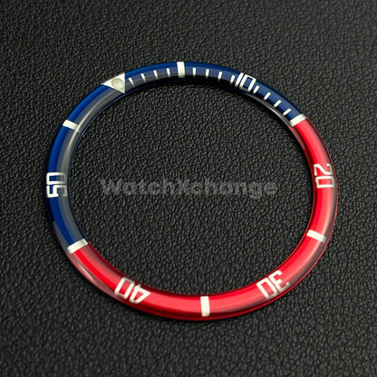 Blue & Red 38mm Flat Resin Bezel Insert For Divers Watch Seiko Mod SKX SRPD