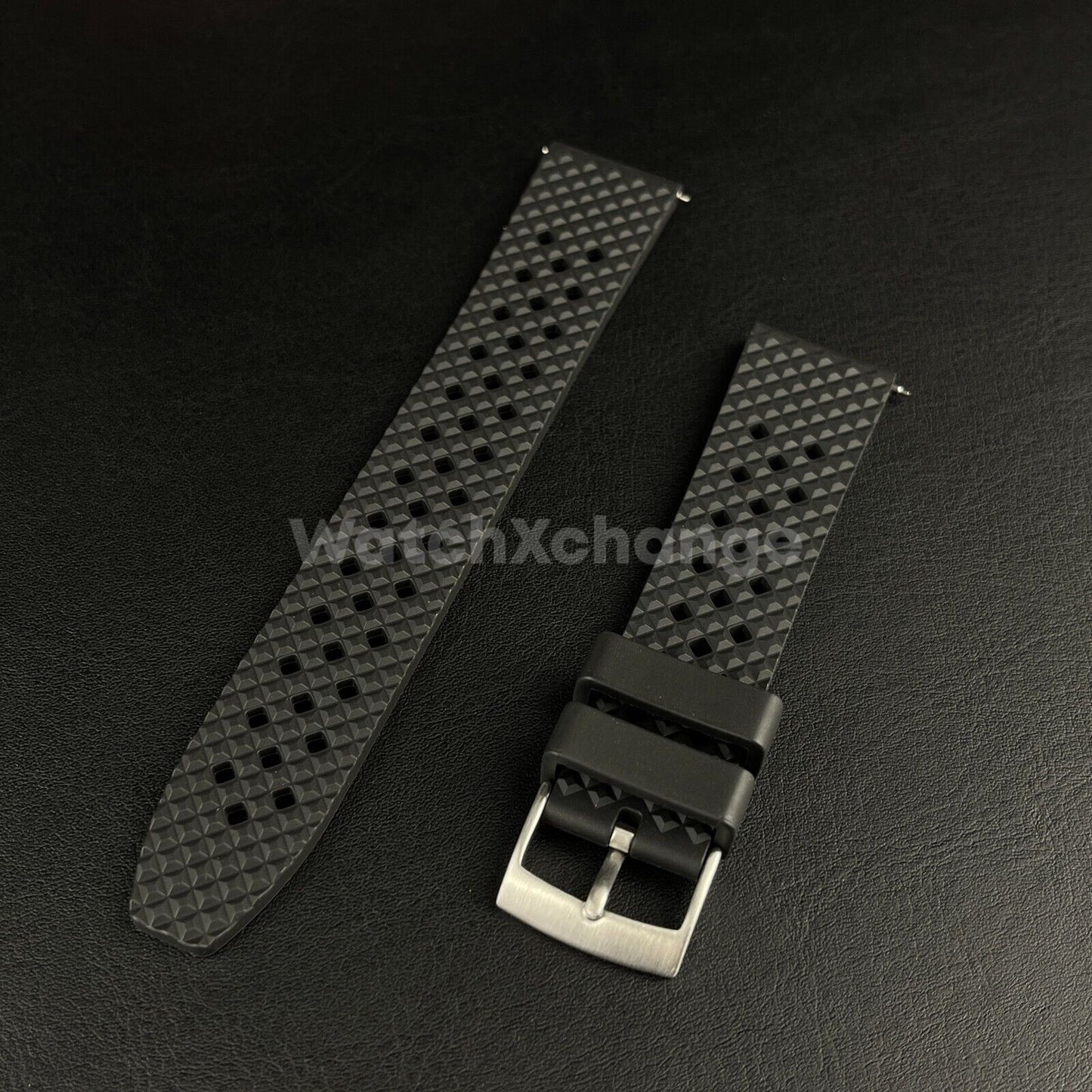 Premium Waffle FKM Rubber Watch Strap Band 20mm Quick Release Various Colours