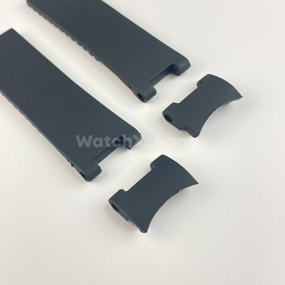 22mm Black Silicone/Rubber Band Strap For Ulysse Nardin 263 DIVER Watch