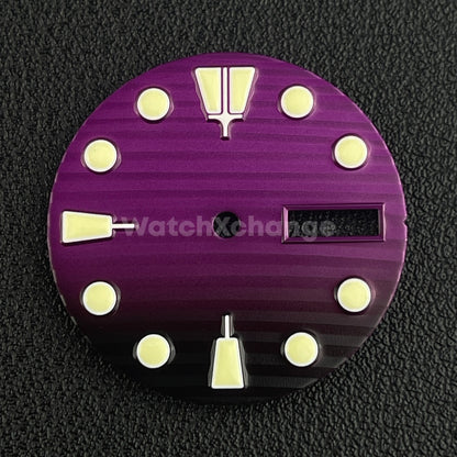 28.5mm Purple & Black Watch Dial Face for SEIKO NH36 Movement