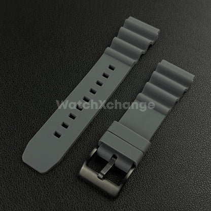 Grey Rubber Watch Strap Band For Rolex Seiko SKX007 Citizen Universal 20/22mm