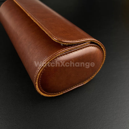 Brown Luxury Watch Storage Case Portable Travel Leather Watch Handmade Case