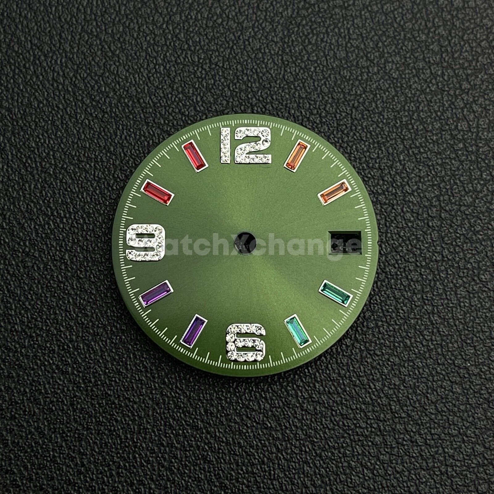 28.5mm Green Rainbow Sunburst Watch Dial for SEIKO NH35 NH36 Movement Parts