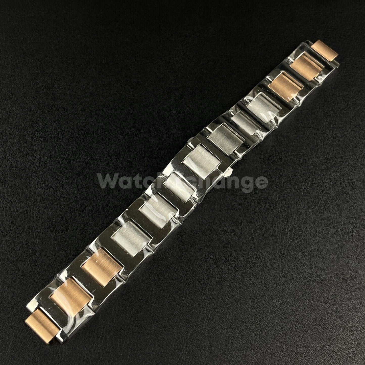 Silver & Rose Gold Stainless Steel Watch Strap Bands Fit Ballon Bleu De Cartier