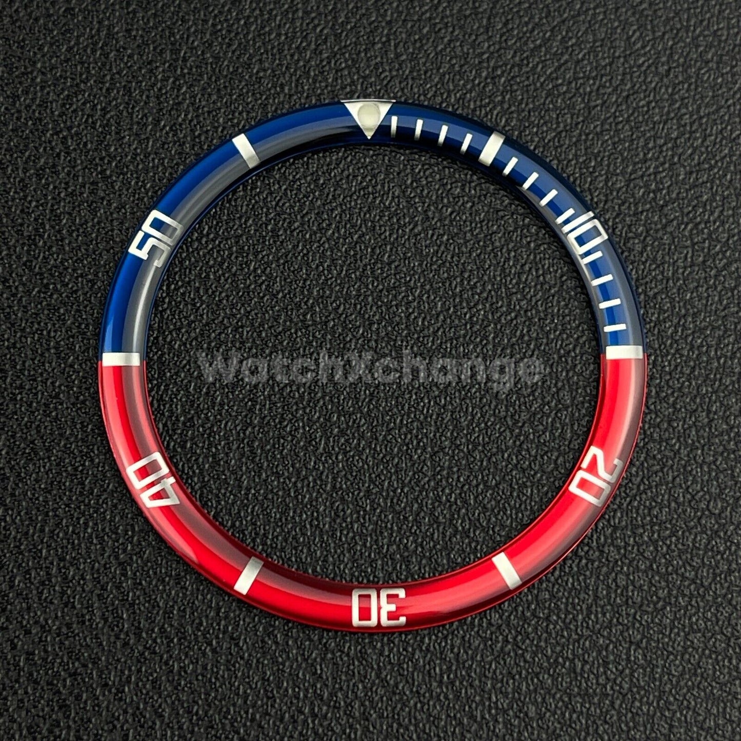 Blue & Red 38mm Flat Resin Bezel Insert For Divers Watch Seiko Mod SKX SRPD
