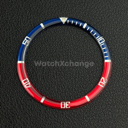 Blue & Red 38mm Flat Resin Bezel Insert For Divers Watch Seiko Mod SKX SRPD