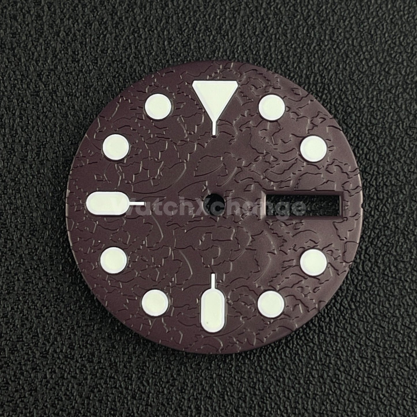 28.5mm Dark Brown Stucco Texture Watch Dial Face for SEIKO NH36 Movement