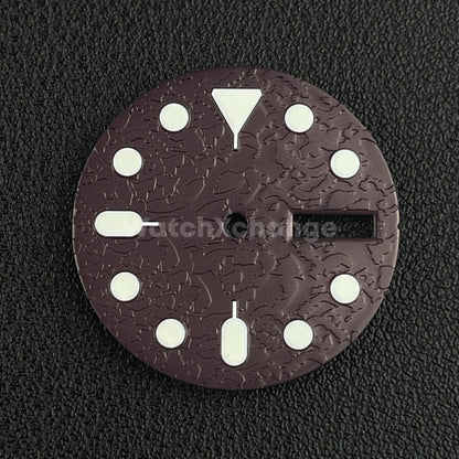 28.5mm Dark Brown Stucco Texture Watch Dial Face for SEIKO NH36 Movement