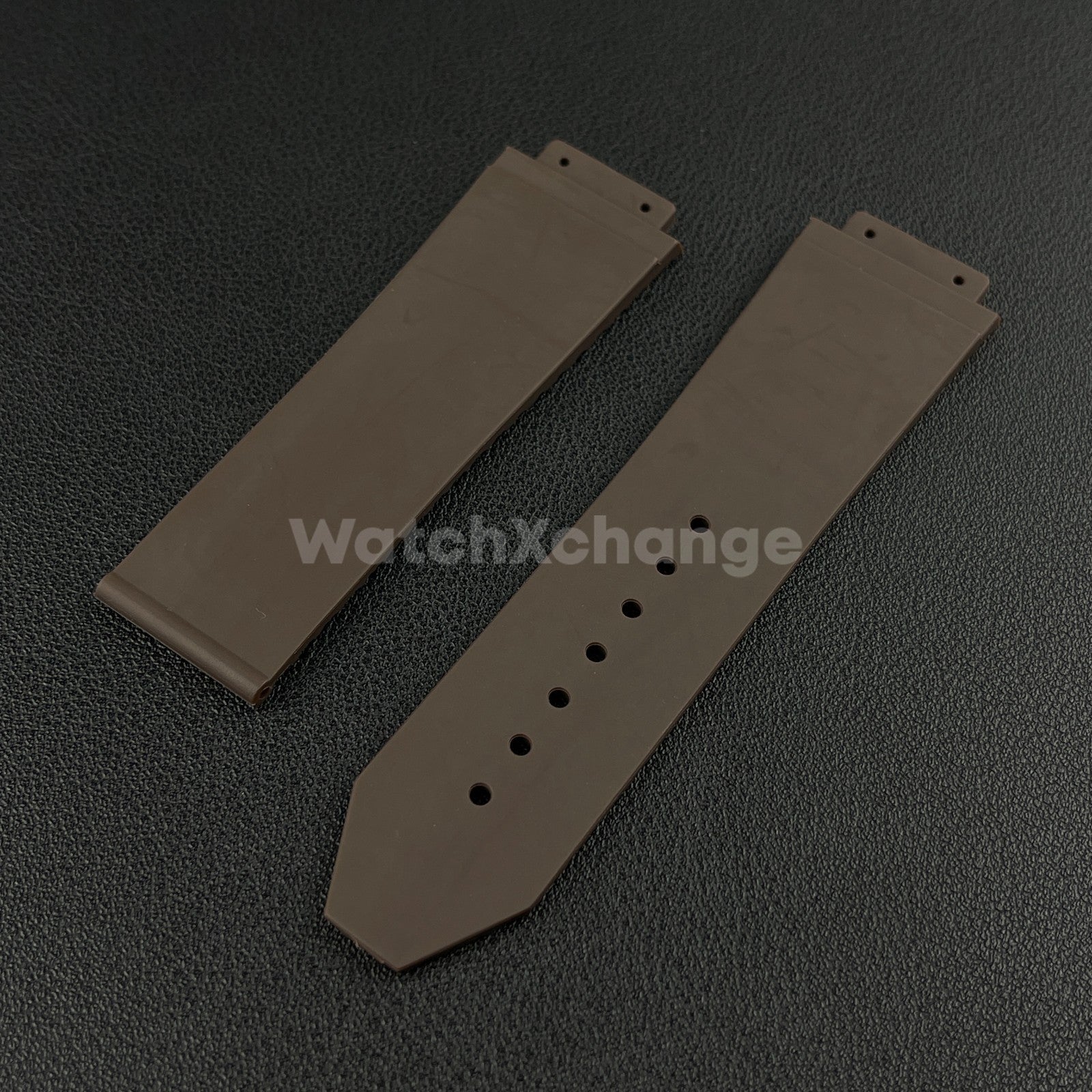 Brown Rubber Silicone Watch Strap Waterproof 26*19mm Fit HUBLOT BIG BANG Yubo