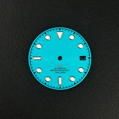 29mm Blue Watch Dial w/Green Luminous Replacement for NH35 Watch Movement Parts