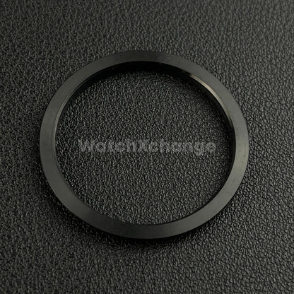 Black Curved Gemstone Stainless Steel Watch Bezel Insert Ring 36mm 39mm