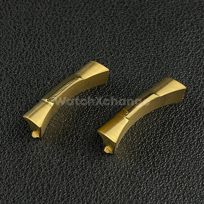 Gold 22mm Curved End Links Watch Band Strap Bracelet Link For Rolex 126600