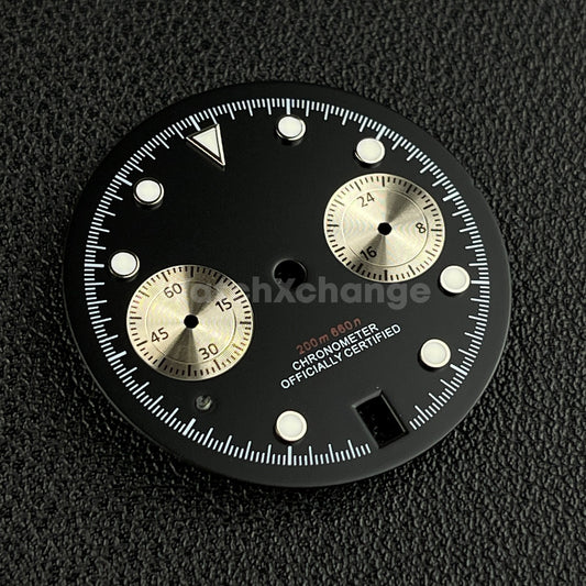 DEFECTIVE Black 30mm Watch Dial Face Accessory for VK64 Quartz Movement