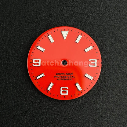 29mm Red Watch Dial for SEIKO NH35 NH36 Watch Movement Parts