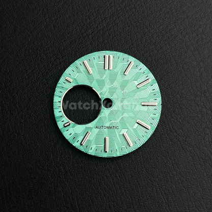 28.5mm Light Blue Green Watch Dial Face Green Luminous For Seiko NH38 Movement
