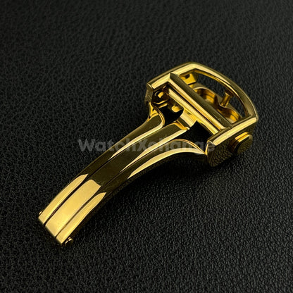 Gold Deployment Watch Clasp For Cartier Watch Strap Stainless Steel 14mm- 18mm