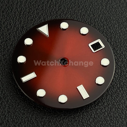 28.5mm Red & Black Watch Dial Face for SEIKO NH35 Movement
