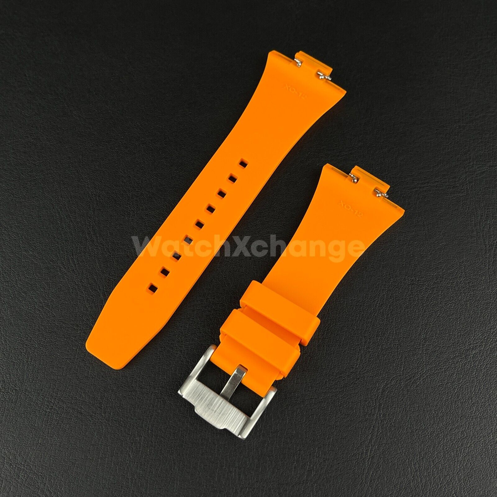 Orange Tissot PRX Waffle Silicone Rubber Watch Strap 12mm 40mm Powermatic 80