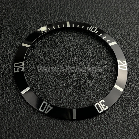 Black & Silver 37.5mm Aluminium Watch Bezel Insert for Rolex 16610 Seiko