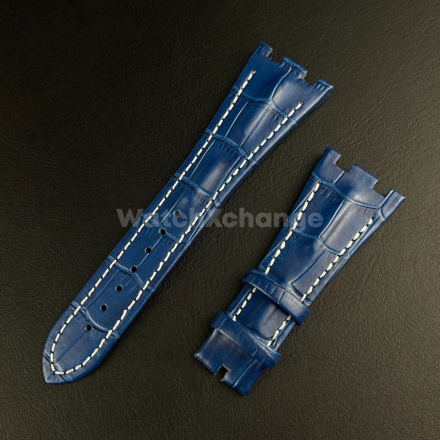 Blue High Quality Genuine Leather Watch band Strap 28mm for AP ROYAL OAK