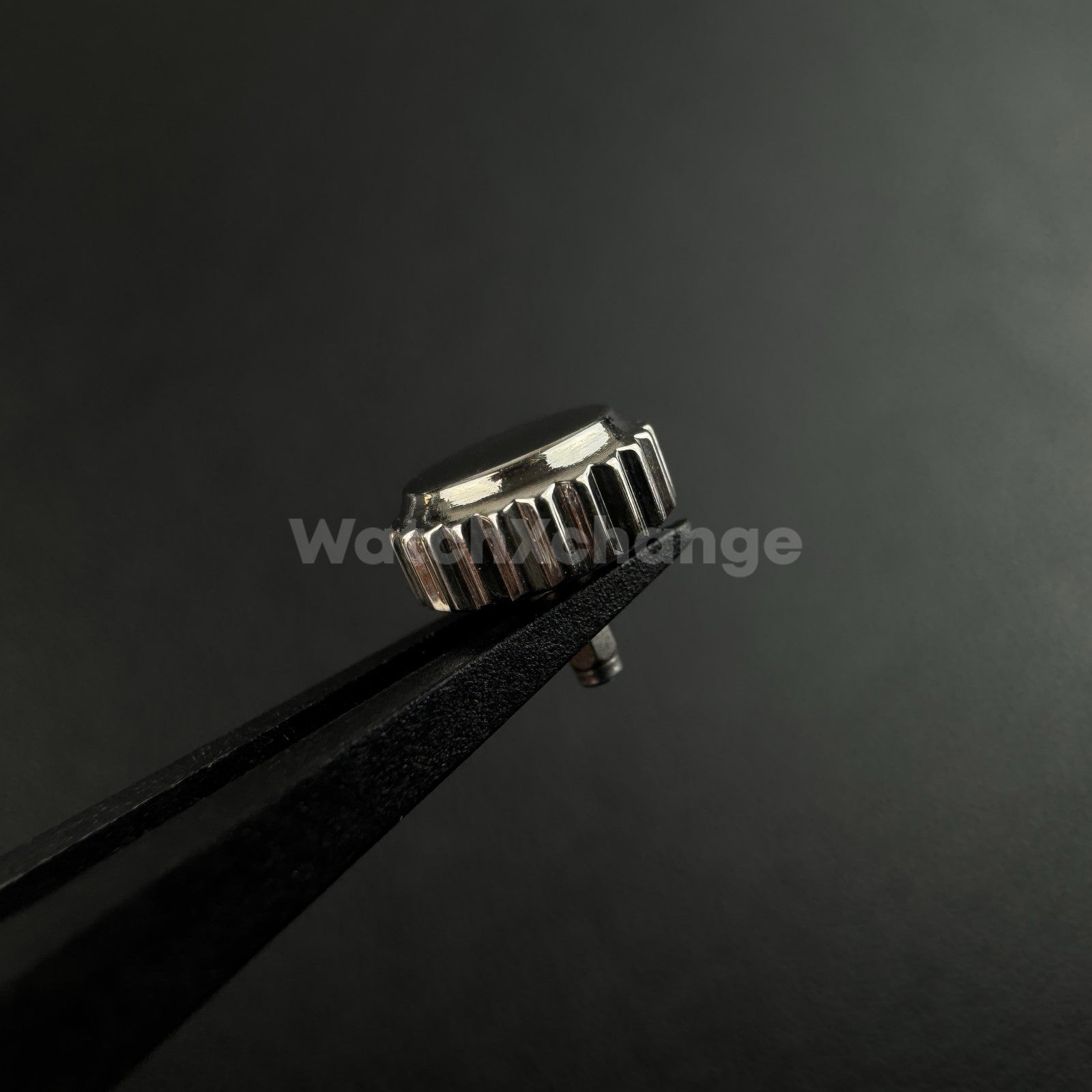 Silver Stainless Steel Watch Crown For Log Case NH35 Engraved S Logo