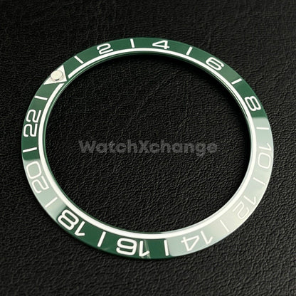 Green Ceramic Bezel Insert 38mm GMT For Rolex Seiko SKX007 SKX009 SRPD Sloped