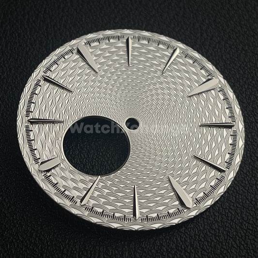 35mm Silver Cocktail Texture Watch Dial Face For Seiko NH38 Movement