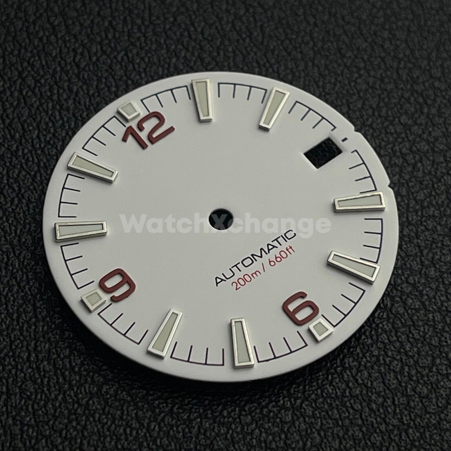 28.5mm White & Red Watch Dial Face for NH34 NH35 Movements