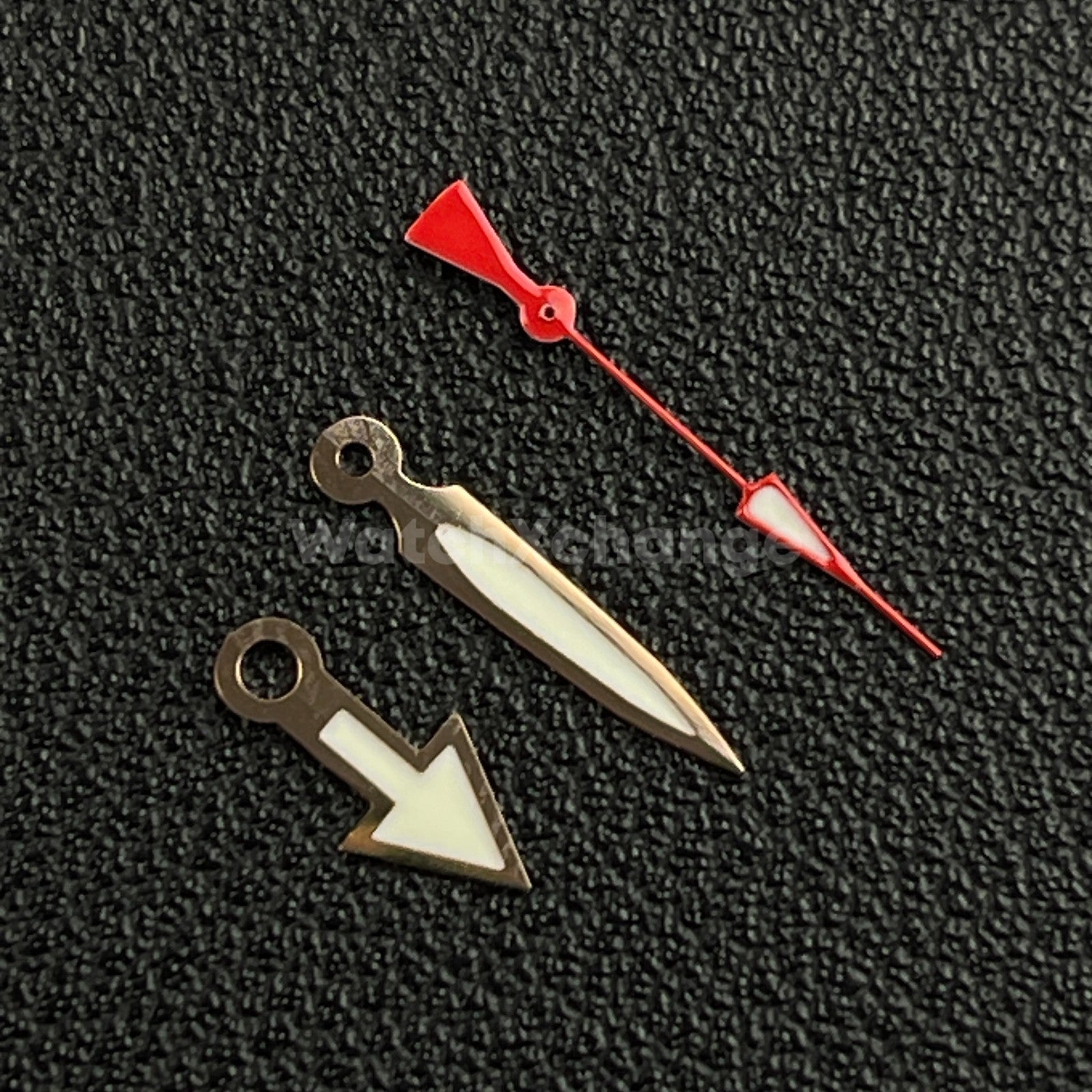 Rose Gold & Red Watch Hands For SEIKO NH35 NH36 Movements Pilot Arrow Triangle