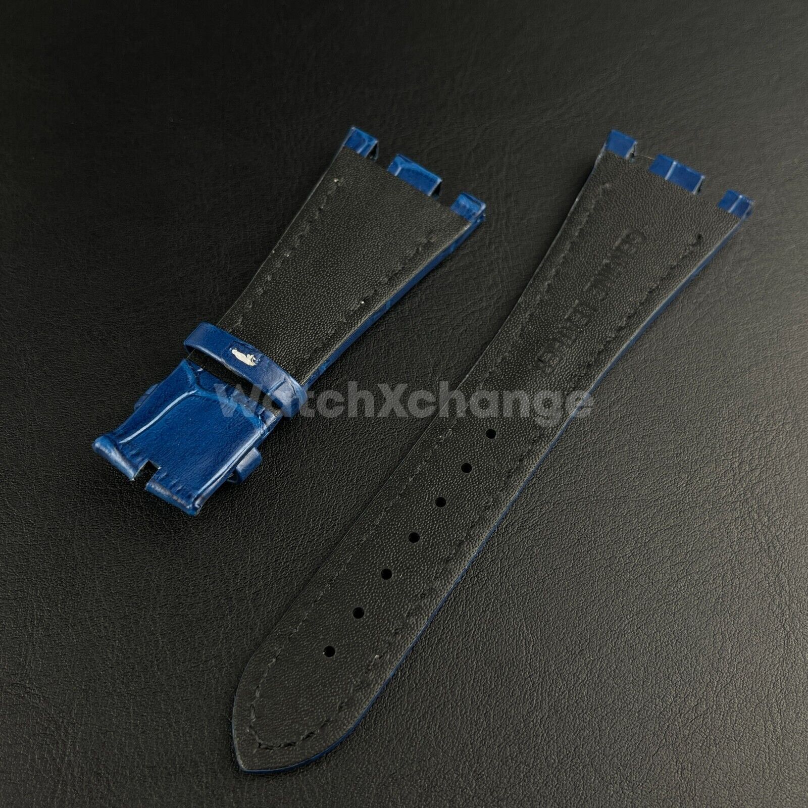 Blue High Quality Genuine Leather Watch band Strap 28mm for AP ROYAL OAK