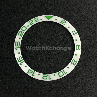 Green White 38mm Ceramic Bezel Insert For Rolex Seiko SKX007 SKX009 SRPD Sloped