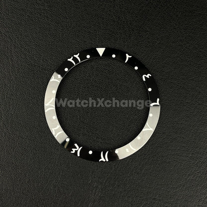 38mm Ceramic Arabic Bezel insert Black White For Rolex Seiko SKX SRPD