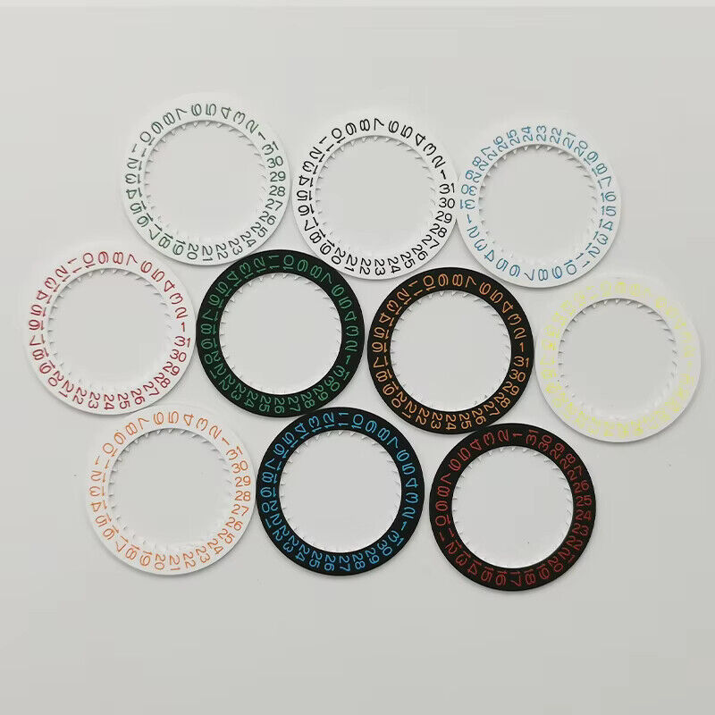 VARIOUS COLOUR DATE WHEEL FOR SEIKO NH35, NH36, 4R MOVEMENT (CROWN POSITION @ 3)