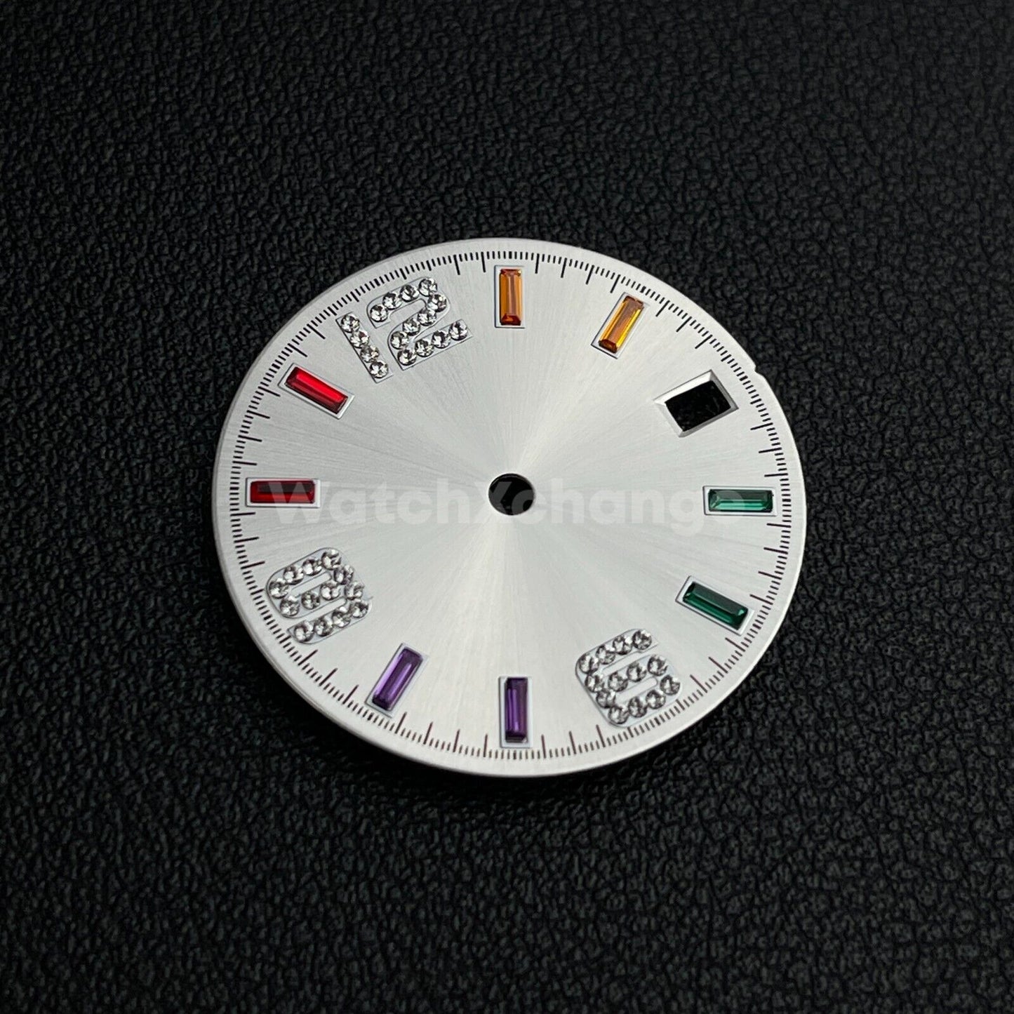 28.5mm Silver Rainbow Sunburst Watch Dial for SEIKO NH35 NH36 Movement Parts