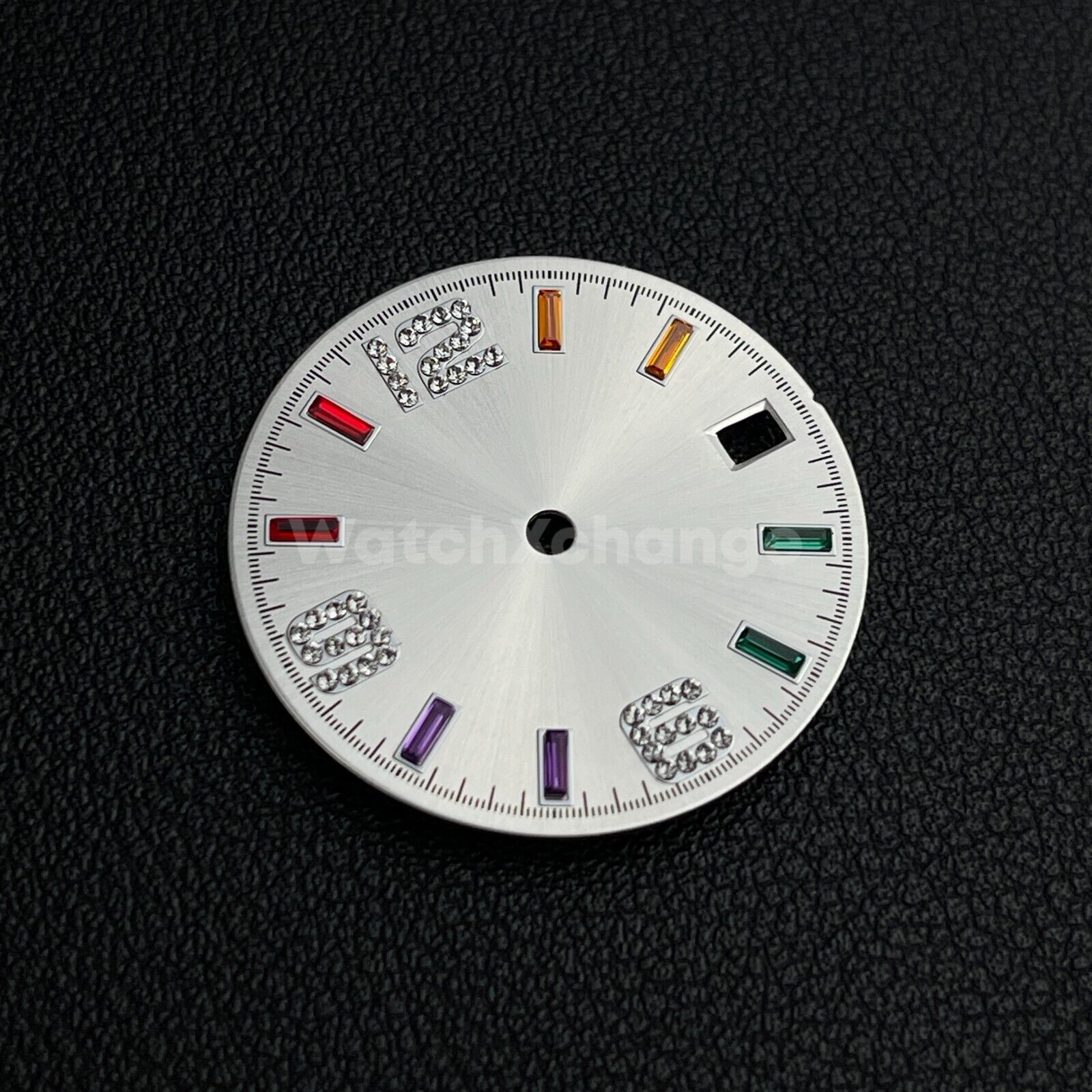 28.5mm Silver Rainbow Sunburst Watch Dial for SEIKO NH35 NH36 Movement Parts