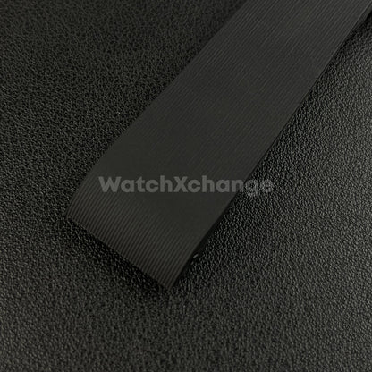 25mm Black Rubber Silicone Strap Band fit Cartier Santos Watches Clasp Buckle