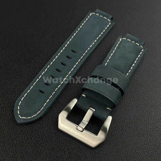 Blue Suede Leather Watch Strap for Timex Tidal Compass T2N72 T2N720 14mm 16mm