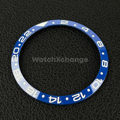 34mm Blue & White Ceramic GMT Bezel Insert For Seiko Rolex Tudor Divers Watch