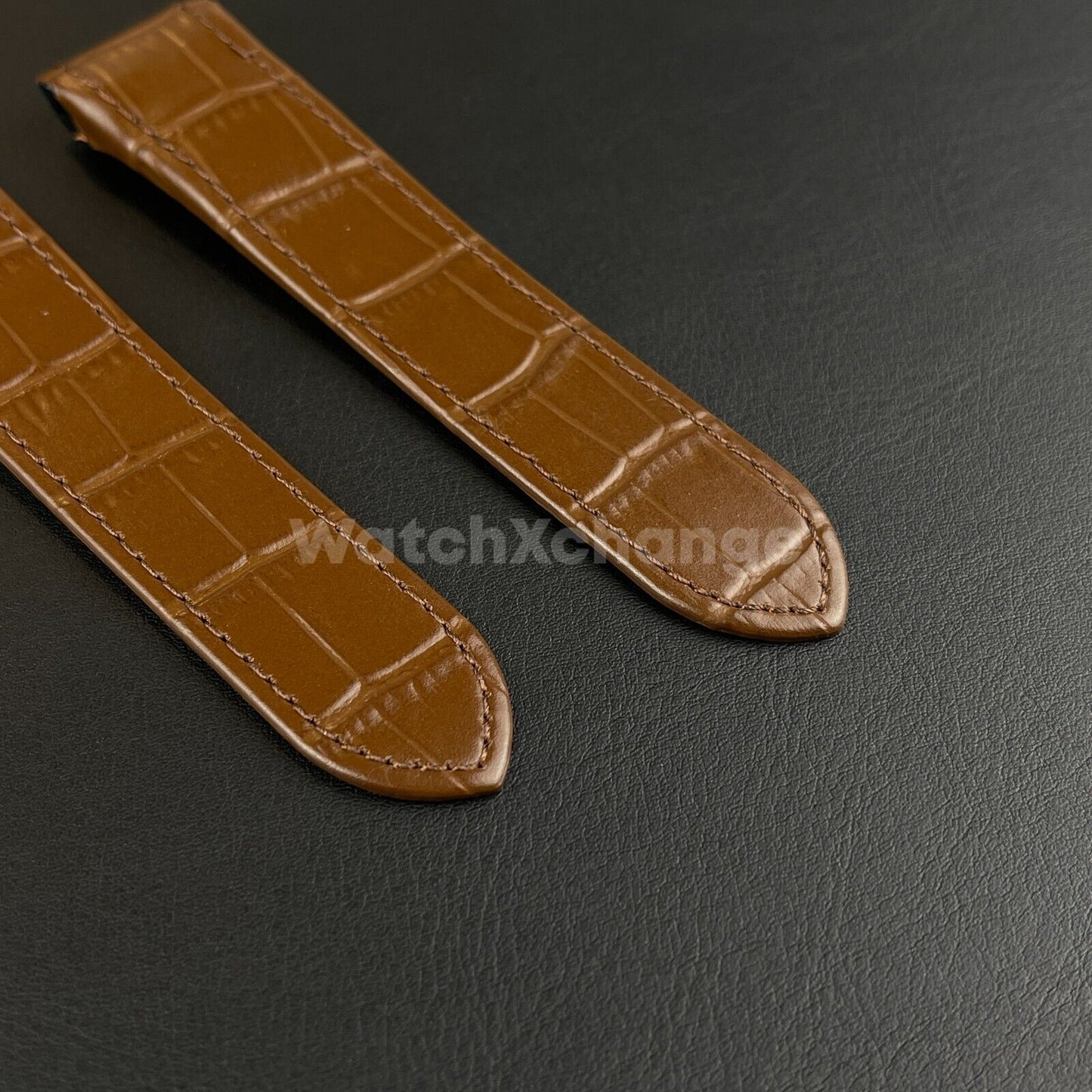 Brown Genuine Leather Watch Straps Mens Band Fits Cartier Santos 23mm