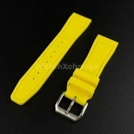 Yellow Rubber Strap For IWC Pilot Portugal Portofino Quick Release 20 21 22mm