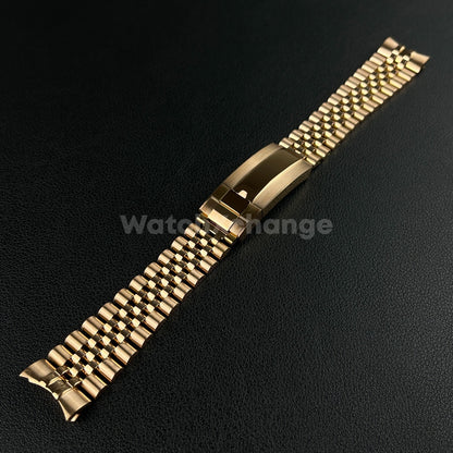 20mm Rose Gold Jubilee Strap Watchband Bracelet For Rolex Sub GMT