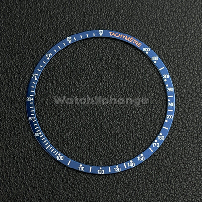 Blue & Silver Flat Aluminium Watch Bezel Insert 38.5mm for VK63 Quartz Watches