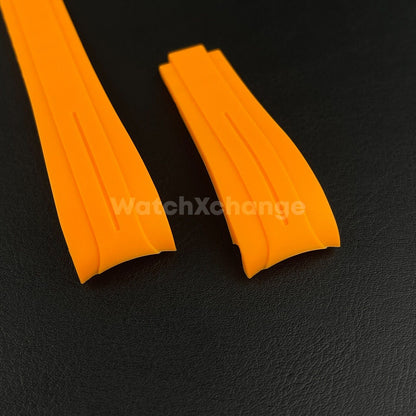 Orange 20mm Replacement Submariner Silicone Rubber Watch Strap Band For Rolex