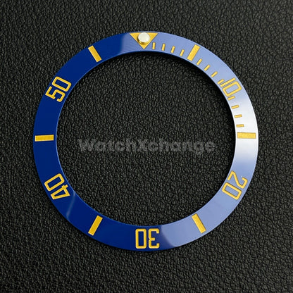 Blue & Gold Ceramic Bezel Insert 40mm for Rolex Seiko SKX SRPD Omega