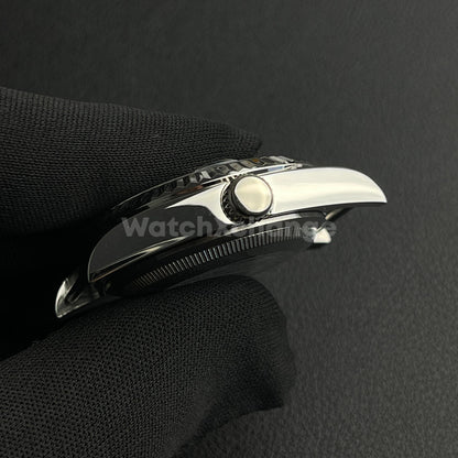 36mm Silver Watch Case Fluted Modified Sapphire Diving for NH35/NH36 Movement