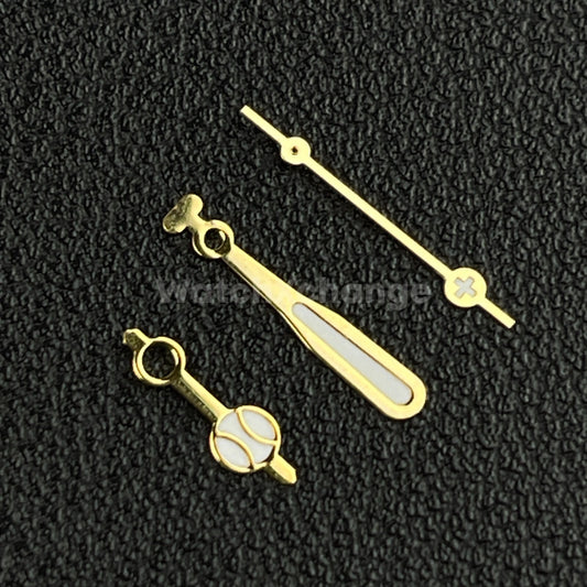 Gold Baseball Bat and Ball Style Watch Hands For SEIKO NH35/36 Movements