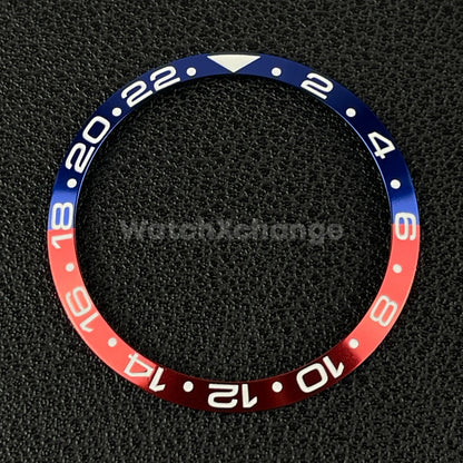 34mm Red & Blue Aluminium GMT Bezel Insert For Seiko Rolex Tudor Divers Watch