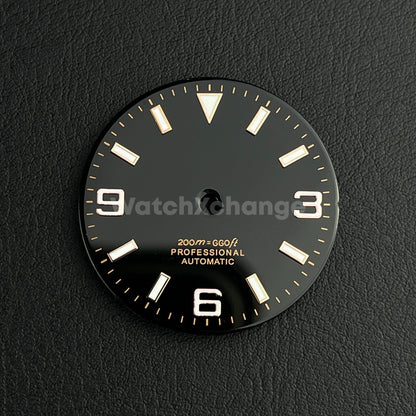 29mm Black & Rose Gold Watch Dial for SEIKO NH35 NH36 Watch Movement Parts