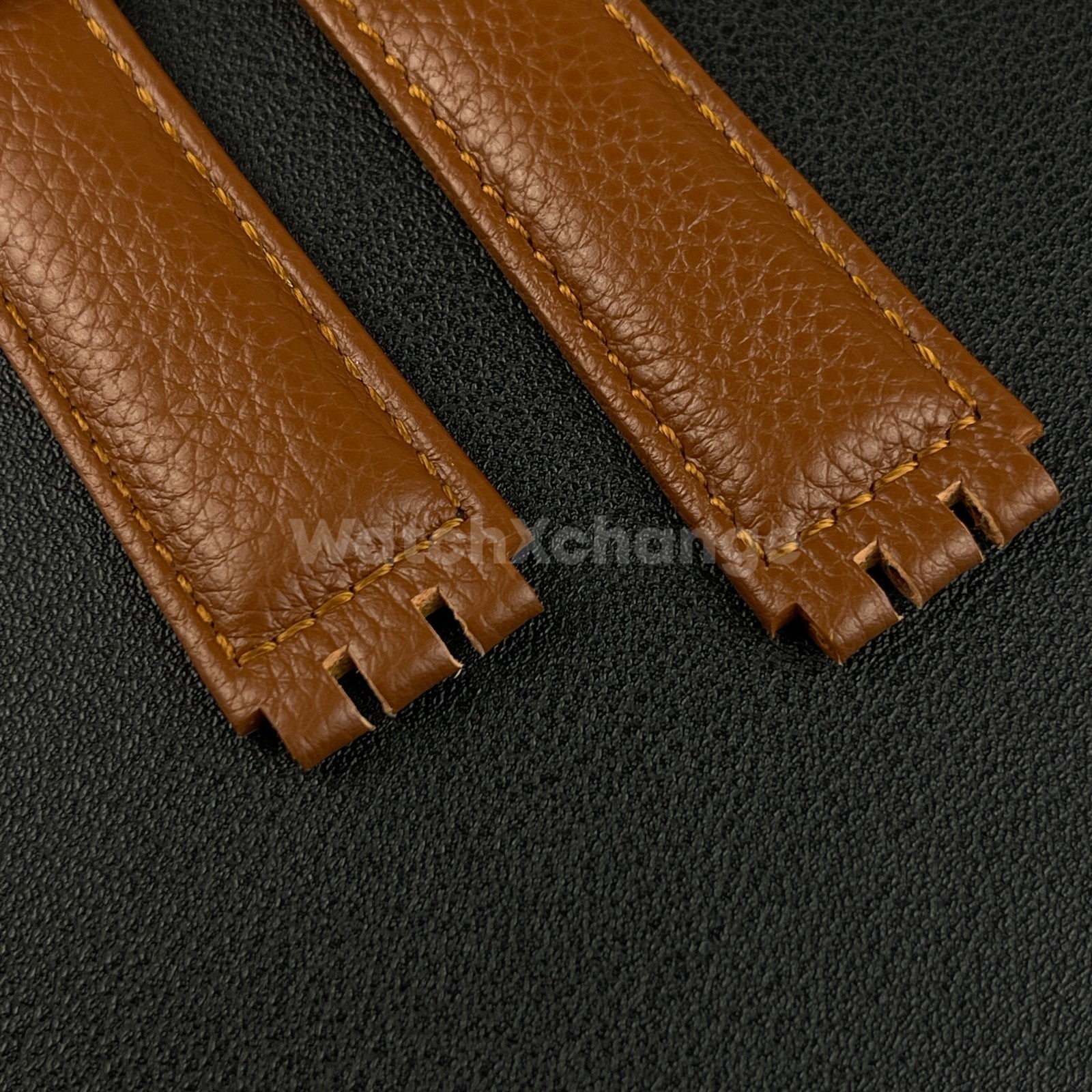 Brown Genuine Leather Watch Band Strap 17mm for SWATCH YCS YAS YGS